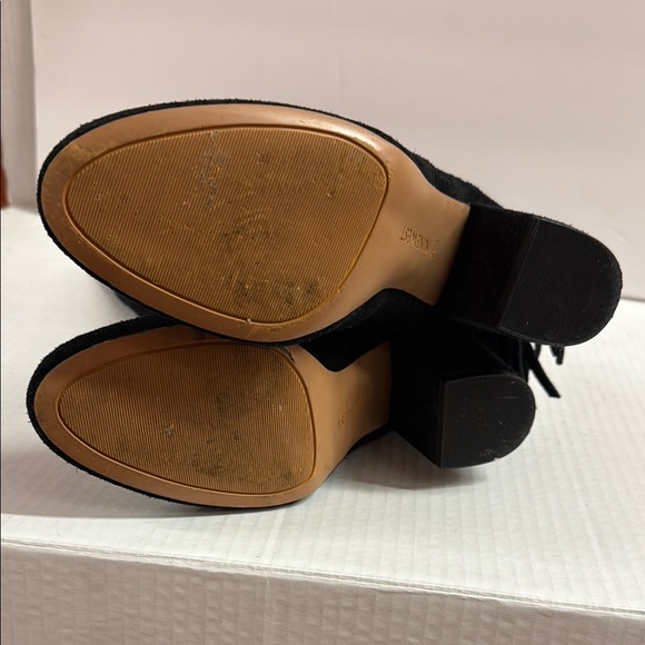 Black Suede Fringe Knee-High Boots - Picture 5 of 7